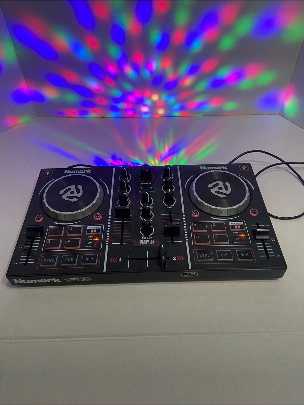⁠Numark Party Mix 2 Channel DJ Controller Built In LED Light Show USB Tested